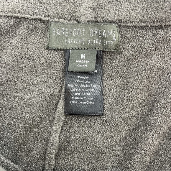 Barefoot Dreams CozyChic Ultra Lite Lounge Set V Neck Sweater Pants M Green - Picture 8 of 9